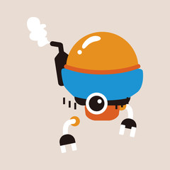 bizarre robot flat icon elements background,eps10