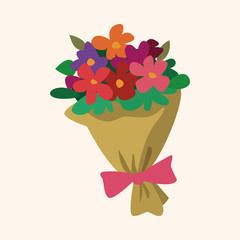 Bouquet of flowers flat icon elements background,eps10