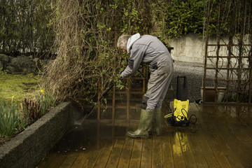 Spring cleaning the patio