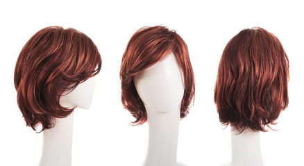 Hair wig over the mannequin head