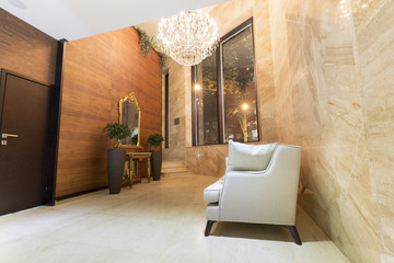 Modern hotel lobby interior