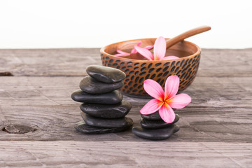Plumeria flowers and zen stones