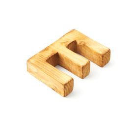 Capital block wooden letter isolated