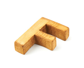 Capital block wooden letter isolated