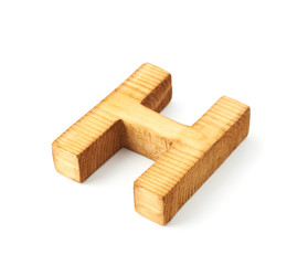Capital block wooden letter isolated