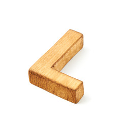 Capital block wooden letter isolated