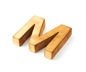 Capital block wooden letter isolated