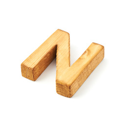 Capital block wooden letter isolated
