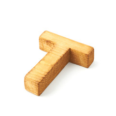 Capital block wooden letter isolated