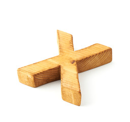 Capital block wooden letter isolated