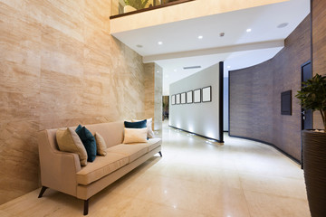 Modern hotel lobby interior 