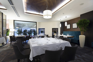Interior of a hotel restaurant 