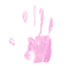 Hand palm oil paint print