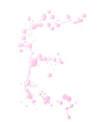 Letter made with the paint drops