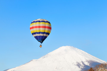 富士山と熱気球