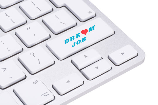 computer keyboard with word Dream job