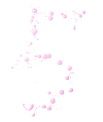 Digit made with multiple paint spills