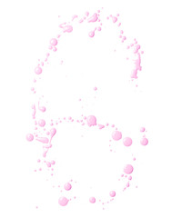 Digit made with multiple paint spills