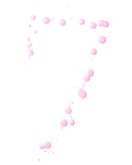 Digit made with multiple paint spills