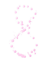 Digit made with multiple paint spills