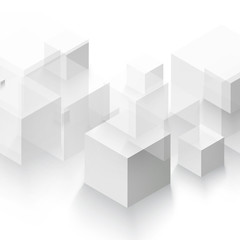 Obraz premium Wektorowy Abstrakcjonistyczny geometryczny kształt od szarych sześcianów.