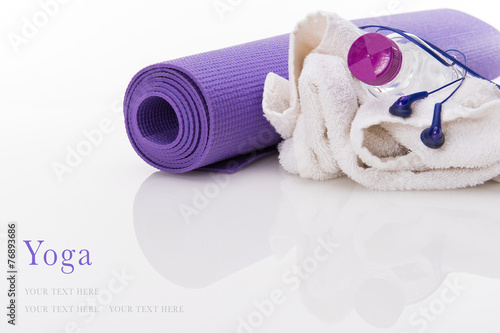 "Yoga Background isolated on white with copy space" Stock photo and