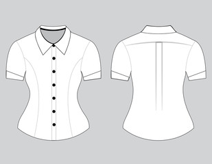 Blank shirt with short sleeves template for women