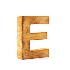 Capital block wooden letter isolated