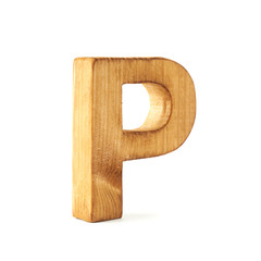 Capital block wooden letter isolated