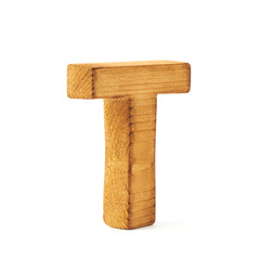 Capital block wooden letter isolated