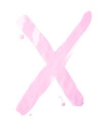 Letter made with the paint strokes