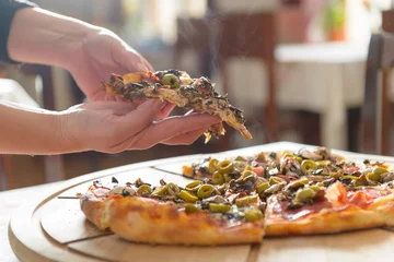 Crédence de cuisine en verre imprimé Pizzeria Pizza italienne fraîche