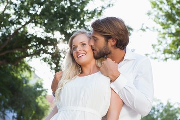 Cute couple hugging and smiling