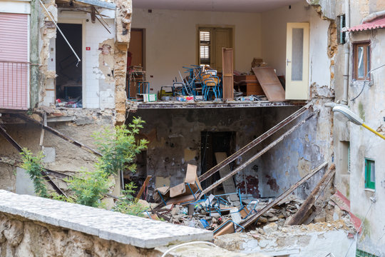 House collapse in Agrigento old town