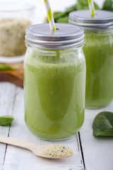 Smoothie, Vegan, Spinat, Hanfsamen