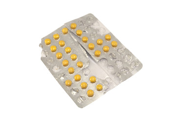 Pack of yellow pills