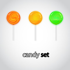 Colorful lollipop candy collection.