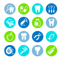 Set of web icons - teeth, dentistry, medicine, health