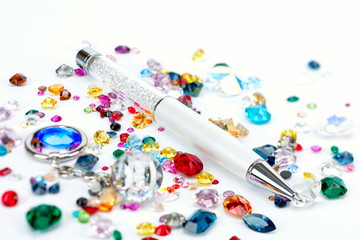 bright gems isolated on white background