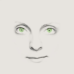 Close-up of a beautiful girl's face