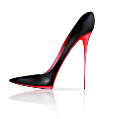 black red shoe