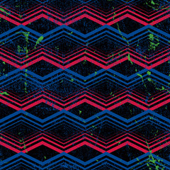 Vintage geometric pattern with dirt texture, vector old style ba