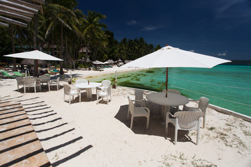 Café located on the beautiful beach