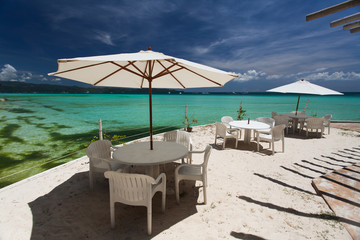 Café located on the beautiful beach