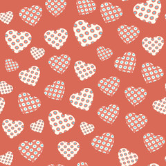 Seamless pattern with hearts