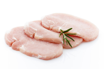 Pork chop on a white background.