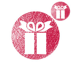 Gift box vector simple single color icon isolated on white backg