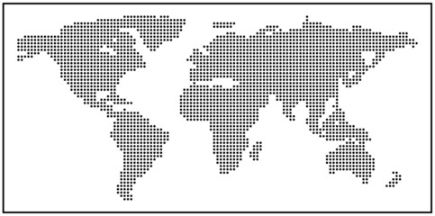 World map made of dots