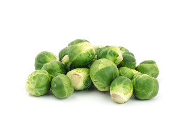 Fresh brussels sprout on white background