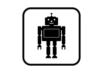 Robot vector icon on white background
